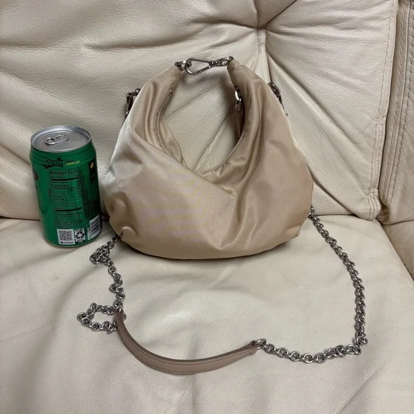 PRADA Re Edition Nylon 2006 Tessuto Beige Small Crescent Moon Bag - Picture 2 of 15
